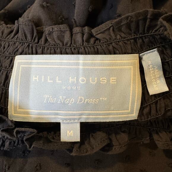 Hill House Home Size Medium Black Swiss Dot The Caroline Nap Dress Midi Smocked - Picture 7 of 8